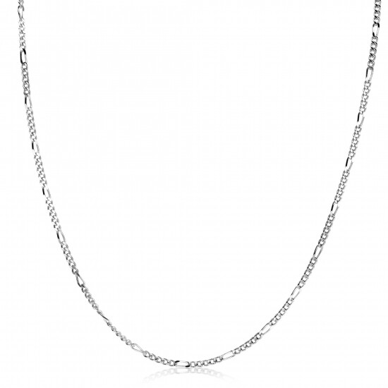 45cm ZINZI Sterling Silver Figaro Necklace ZILC-F45
