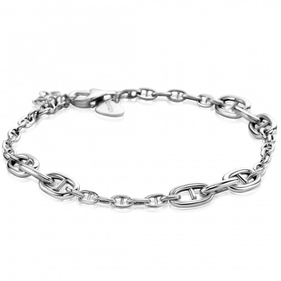 ZINZI Sterling Silver Marine Chain Bracelet with 9 Larger Marine Chains width 5,8mm 17-20 cm ZIA2407