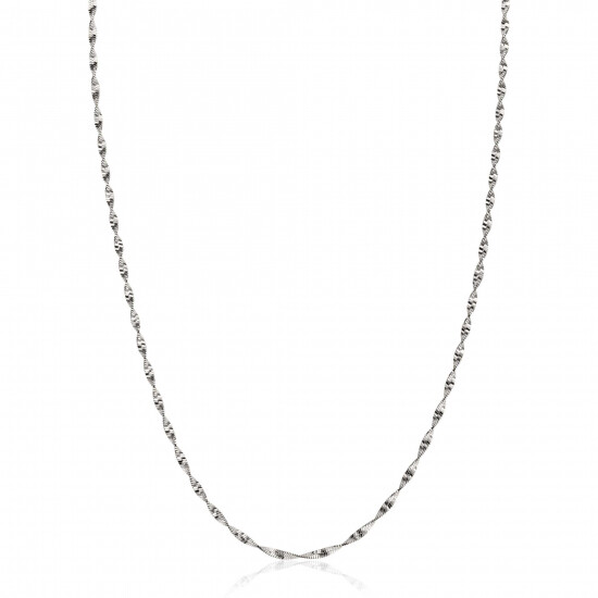 ZINZI silver necklace with sparkling twisted links 1.9mm wide 43-45cm ZIC2585
