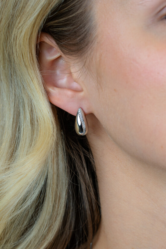 ZINZI zlv. oorstekers druppel met zirconia's