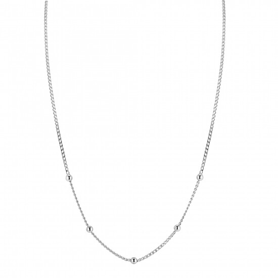 ZINZI zlv. collier gourmet en bolletjes 42+3cm