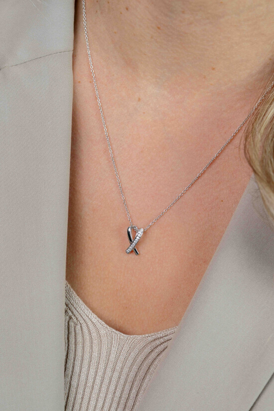 ZINZI Sterling Silver Pendant Crossover White ZIH1625