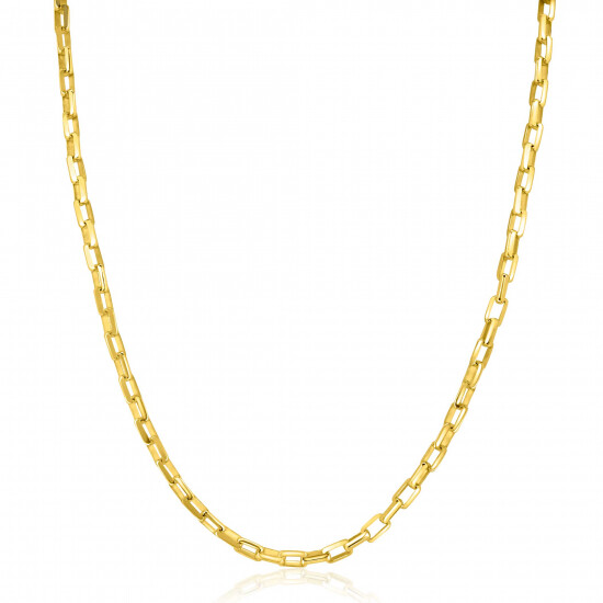 ZINZI gold plated silver necklace with Venetian links 3mm wide 42-45cm ZIC2587