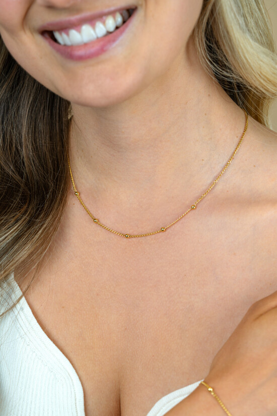 ZINZI zlv. collier gg.verg.gourmet en bolletjes 42+3cm