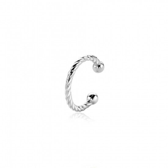 12,5mm ZINZI Sterling Silver Ear Cuff Twisted Tube (price per piece) ZIO-CUFF3