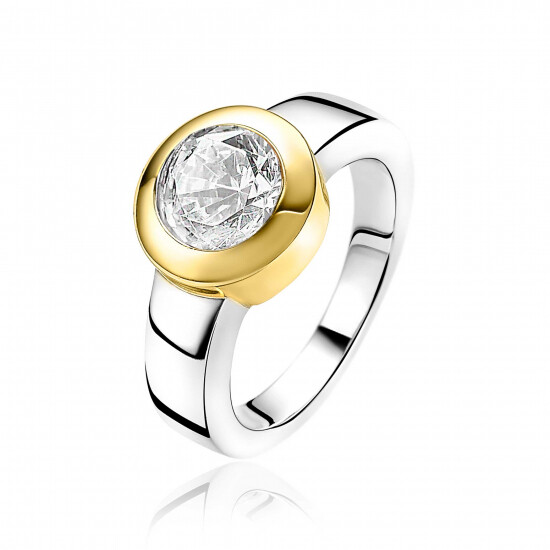 ZINZI Gold Plated Sterling Silver Exchangeable Ring Round ZIR2
