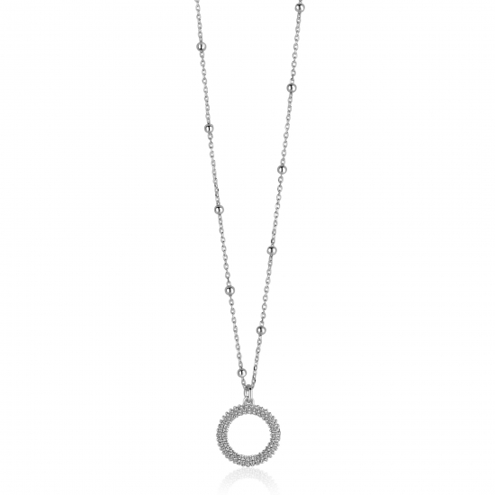 ZINZI zlv. collier met hanger rond open bewerkt