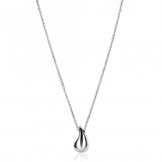 ZINZI silver jasseron necklace 42-45cm with organically shaped pendant 18mm ZIC2636