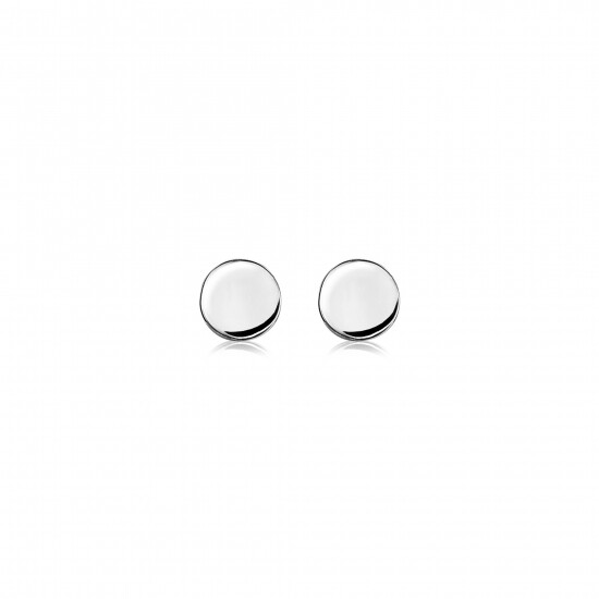 6mm ZINZI Sterling Silver Stud Earrings Shiny Round ZIO1376