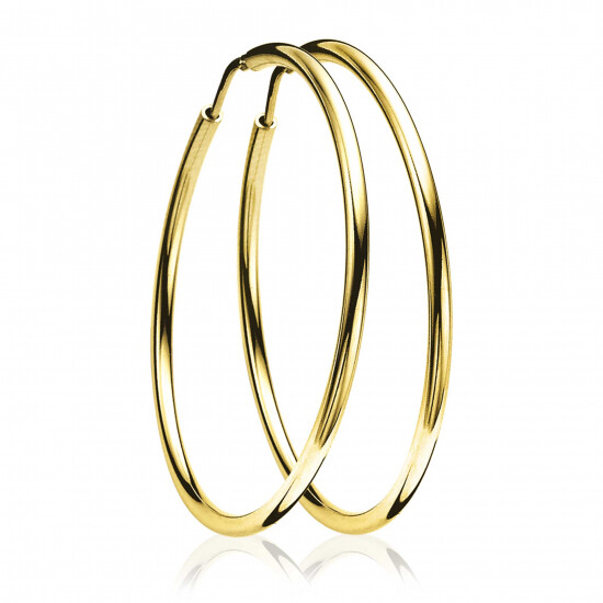 45mm ZINZI Gold Plated Sterling Silver Hoop Earrings 45x2mm ZIO436G