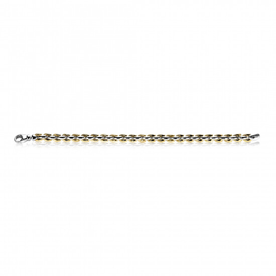 ZINZI Gold Plated Sterling Silver Chain Bracelet width 7mm 19,5cm ZIA1290