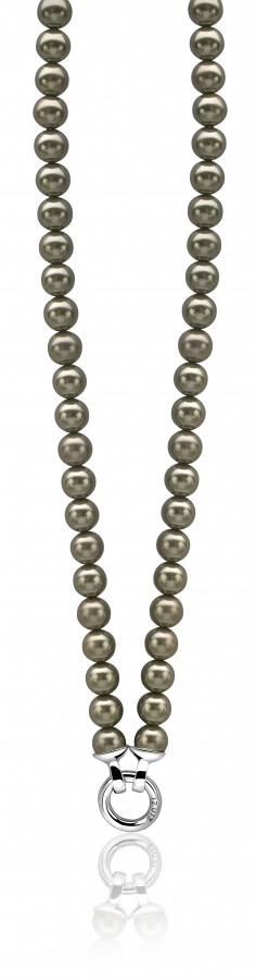 ZINZI Necklace with Olive Green Pearls 43cm ZIC401OG-S