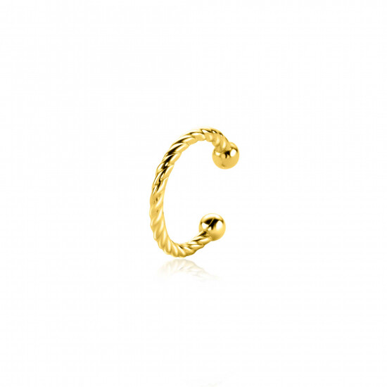 12,5mm ZINZI Gold Plated Sterling Silver Ear Cuff Twisted Tube (price per piece) ZIO-CUFF3G