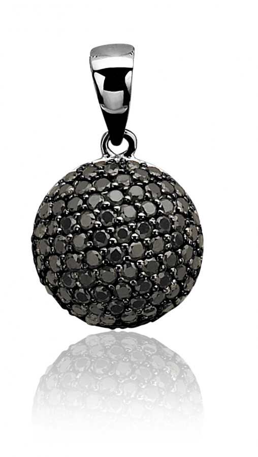 ZINZI Sterling Silver Round Pendant Black ZIH915Z