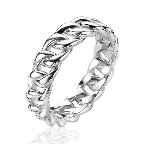 ZINZI Sterling Silver Ring Curb Chain 5,5mm width ZIR2117