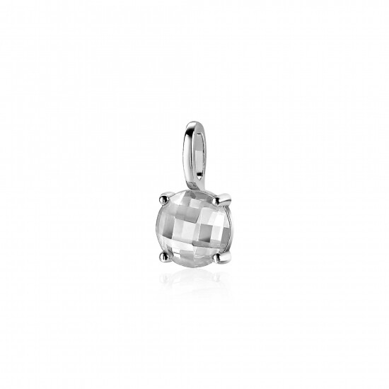 ZINZI Sterling Silver Pendant Round White ZIH2072