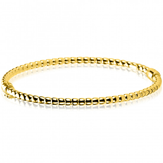 ZINZI zlv. bangle armband gg.verg.bolletjes 3mm