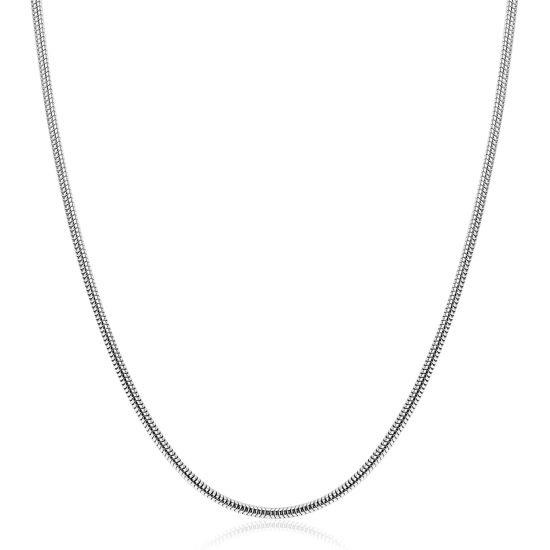 ZINZI zlv. slangen collier rond 2mm 42+3cm