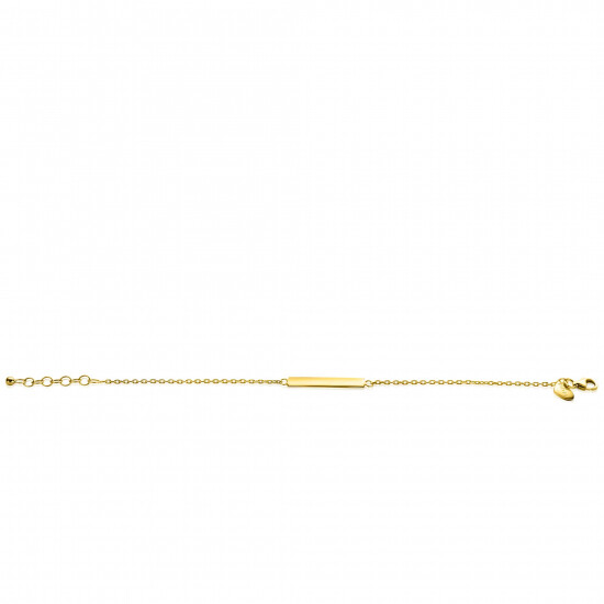 ZINZI Gold Plated Sterling Silver Bracelet with Shiny Plate for Engraving 17-20cm ZIA2344G