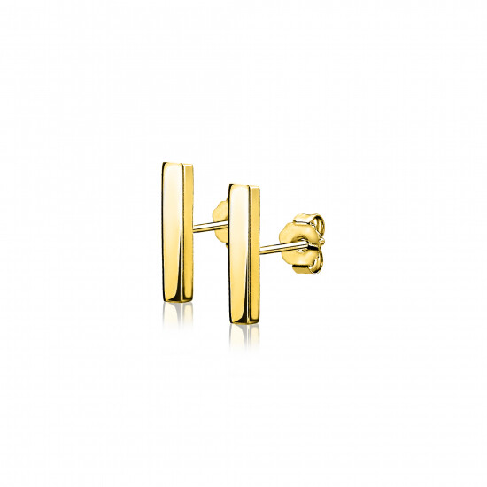 12mm ZINZI Gold Plated Sterling Silver Stud Earrings Bar ZIO1384G