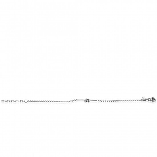 ZINZI silver jasseron link bracelet with bar and knot, 17-20cm, ZIA-BF99