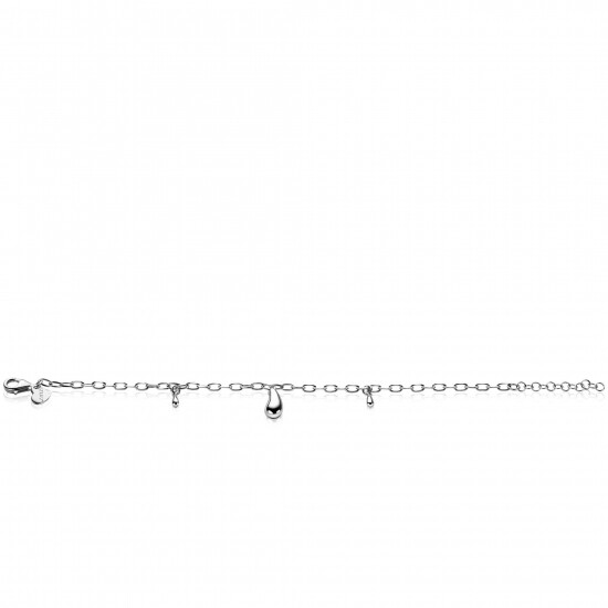 ZINZI silver link bracelet with three teardrop-shaped pendants, 17-19cm, ZIA-BF109