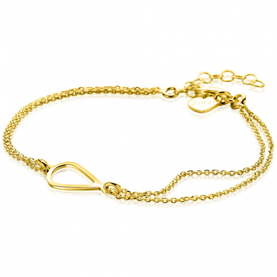 ZINZI gold-plated silver multi-look bracelet with open teardrop shape, 17-19cm, ZIA-BF111