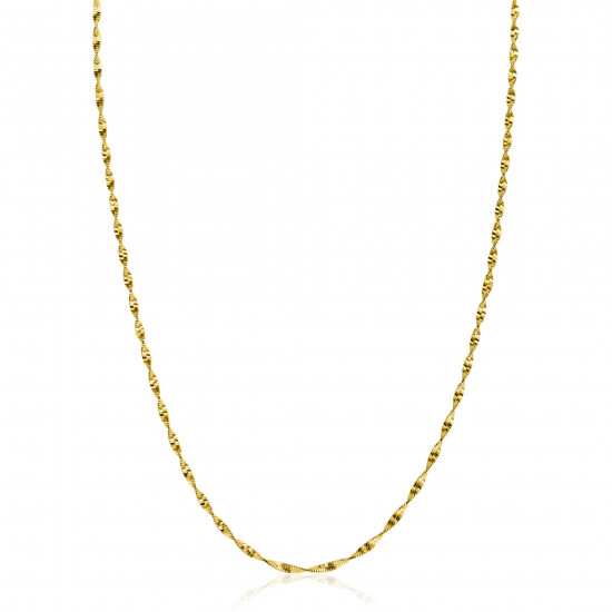 ZINZI gold plated silver necklace with sparkling twisted links 1.9mm wide 43-45cm ZIC2585G
