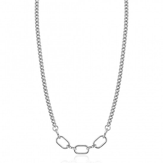 ZINZI Sterling Silver Chain Necklace with 3 Large Oval Chains 40-45cm ZIC2419