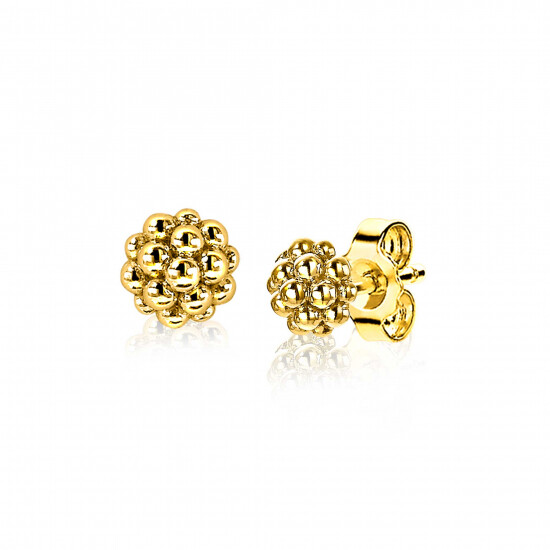 6mm ZINZI Gold Plated Sterling Silver Stud Earrings Beads ZIO1968G