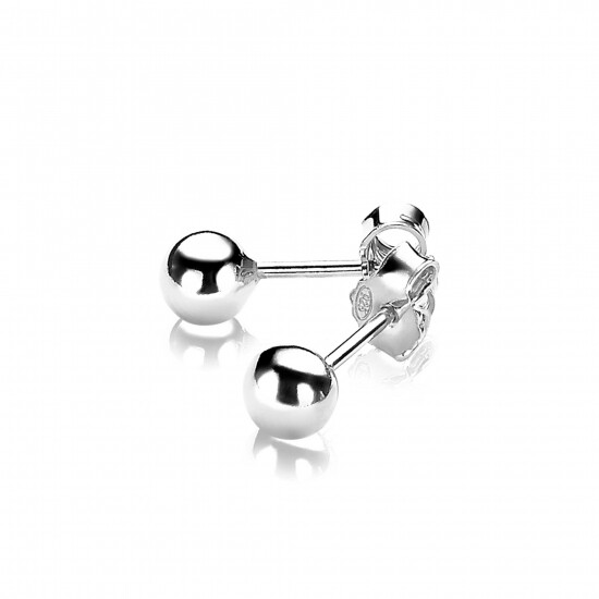 5mm ZINZI Sterling Silver Stud Earrings Bead ZIO807