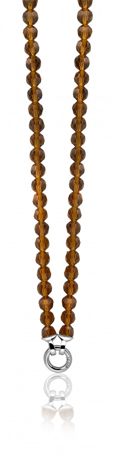 ZINZI Beads Necklace Brown with Sterling Silver Clasp ZIC401BB-S
