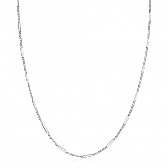 ZINZI Sterling Silver Curb Chain Necklace 45cm with Bars 1,6mm width ZIC2366