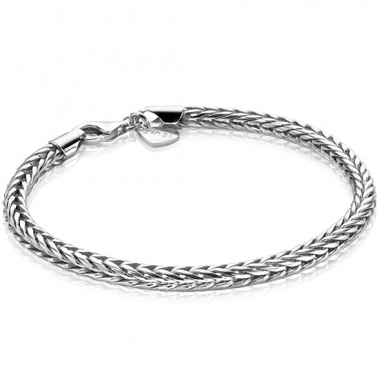 ZINZI Sterling Silver Chain Bracelet Foxtail width 4mm ZIA1925