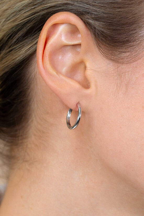 17mm ZINZI Sterling Silver Hoop Earrings 17x2mm ZIO402