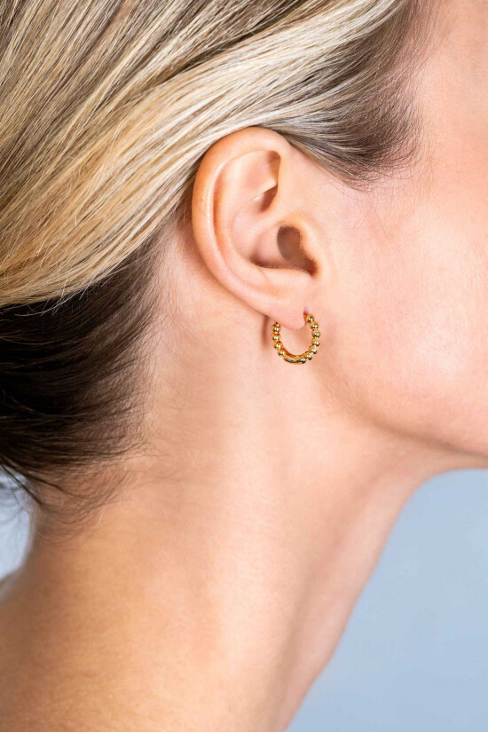 13,5mm ZINZI Gold Plated Sterling Silver Hoop Earrings Beads 13,5x2,5mm ZIO923G