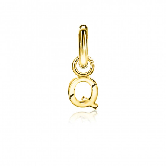 ZINZI Gold Plated Letter Earrings Pendant Q price per piece ZICH2145Q (excl. hoop earrings)