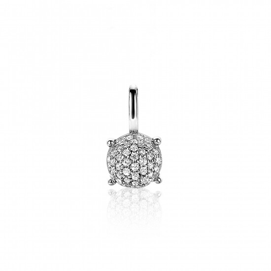 ZINZI Sterling Silver Pendant Round White ZIH2074