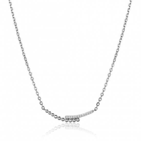 ZINZI zlv. collier slagmodel met zirc.ronde/pootzetting