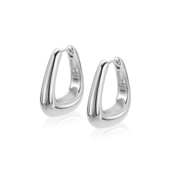 ZINZI zlv. klapcreolen rechthoek aflopend 21x5mm