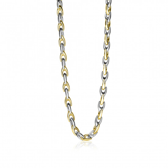 ZINZI Gold Plated Sterling Silver Chain Necklace width 6,4mm 45,5cm ZIC1641BG