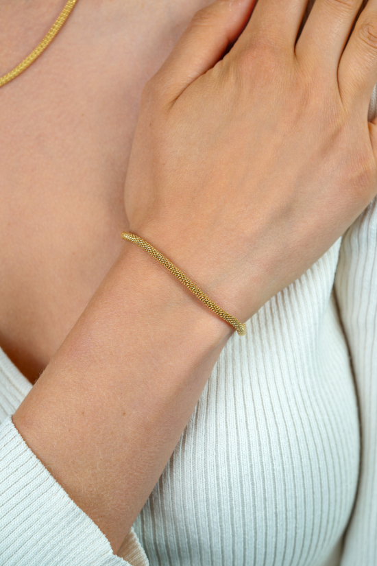ZINZI zlv. armband gg.verg.fijne popcorn 3mm