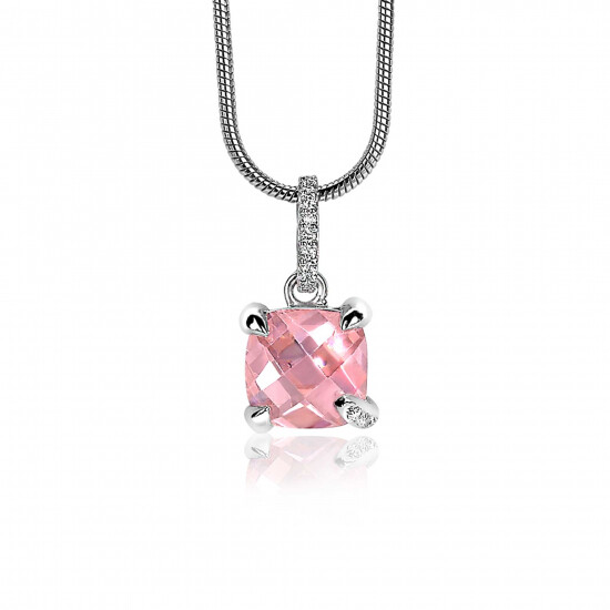 ZINZI Sterling Silver Pendant Square Pink ZIH1470R