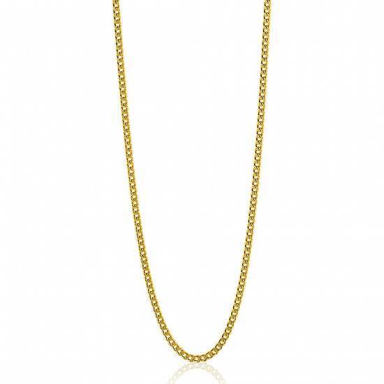 70cm ZINZI Gold Plated Sterling Silver Curb Chain Necklace ZILC-G70G