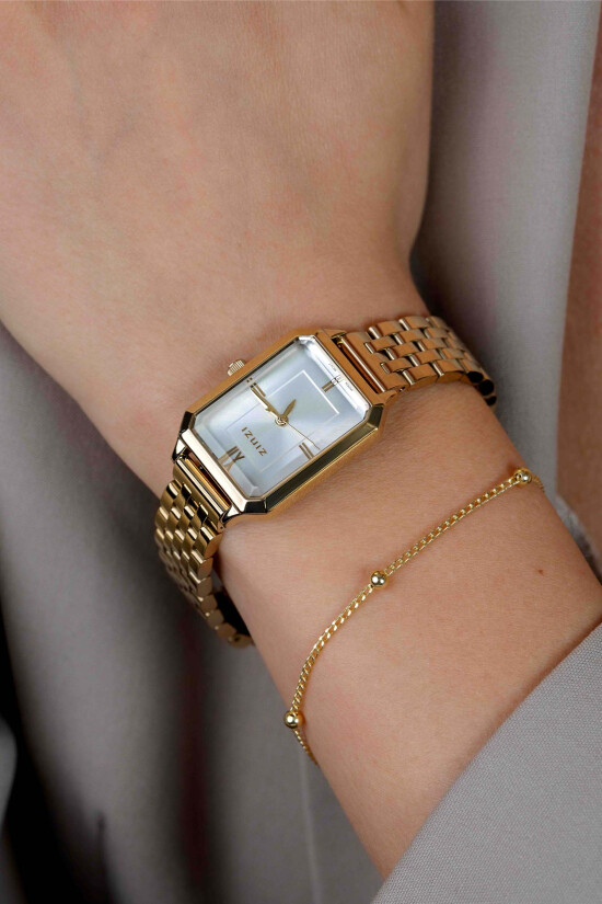 ZINZI Allure Watch 30mm Silver Colored Dial Gold Colored Case and Stainless Steel Gold Colored Band ZIW2533GB
