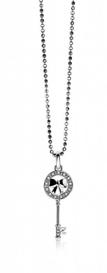ZINZI Sterling Silver Pendant Key White ZIH990