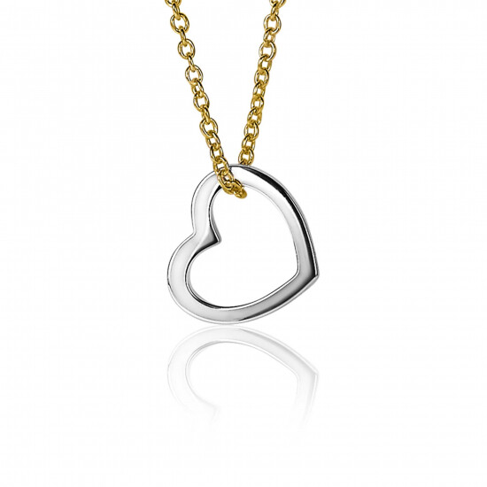 12mm ZINZI Sterling Silver Pendant Open Heart ZIH2197 (excl. necklace)
