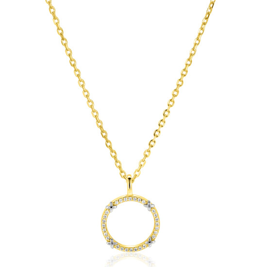 ZINZI zlv. collier gg.verg. hanger bic.met Xjes/zirc.