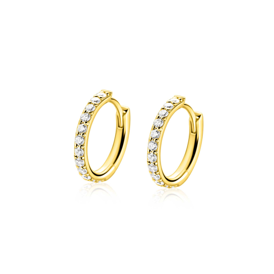 ZINZI zlv. oorringen gg.verg. met zirconia's 16x2mm