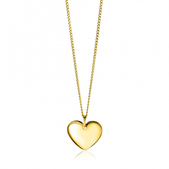 20mm ZINZI gold plated silver smooth heart pendant for engraving ZIH2346G20 (without chain)